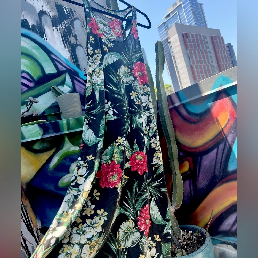 RL Tropical Print Maxi Tank Dress